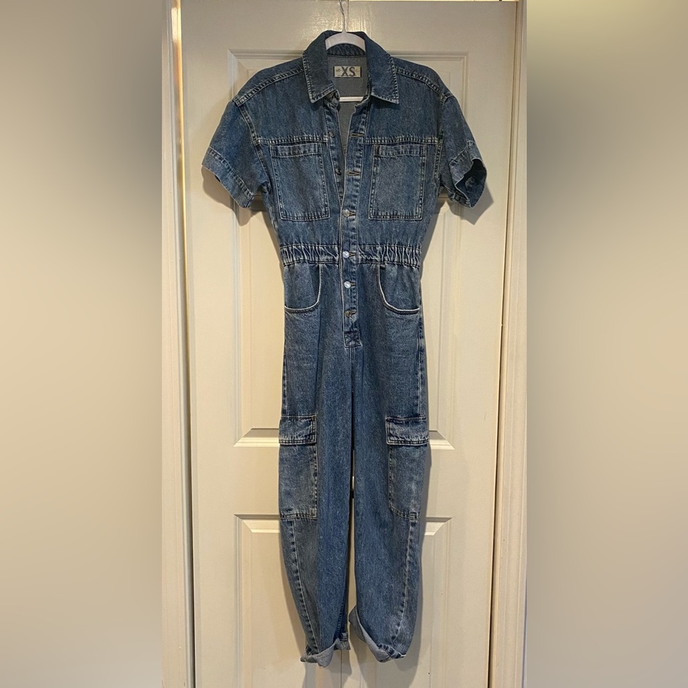 Free People Denim Jumpsuit